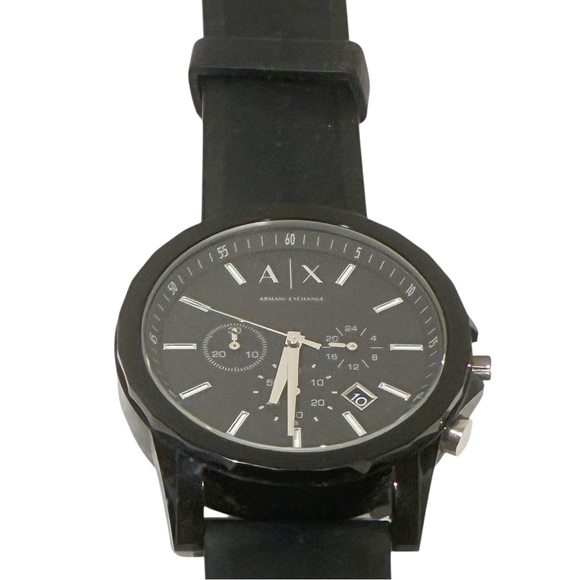 Armani Exchange AX1326 Outerbanks Black Rubber Chronograph Multi Dial Watch - Picture 1 of 6
